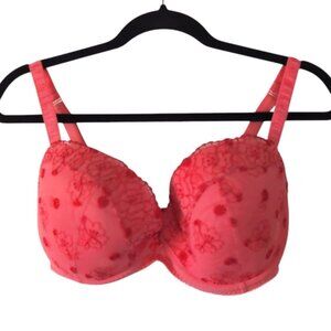 Marks & Spencer Coral Mix Lined Padded Lace Romantic Bra 34F
